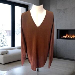 BOLIVIAN RAINFOREST BLUES 100% ALPACA V-NECK SWEATER SIZE X-LARGE